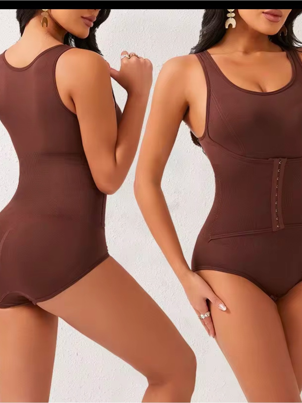 Everyday Shaping Bodysuit with Waist Support - Brown